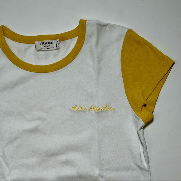 FRAME Denim T-shirt Short Cap Sleeve "Los Angeles" Size M - Picture 4 of 9